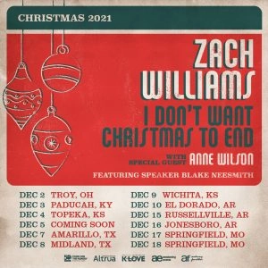 Zach Williams Announces Christmas Tour With Anne Wilson
